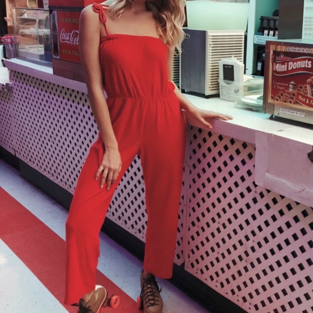 Women’s red jumpsuit vintage